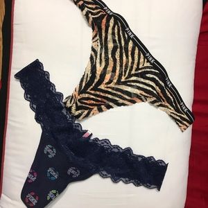 NWT 2 Victoria’s Secret Thongs Size L